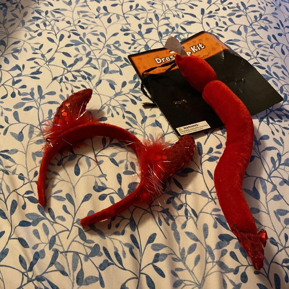 Happy Halloween Devil Headband and Tall matching kids one size